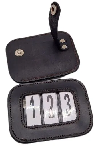 Kopf Nummer Leder zum anklicken Schwarz / Braun Glattleder uni Turnier Nummern Kopfnummern Turniernummern