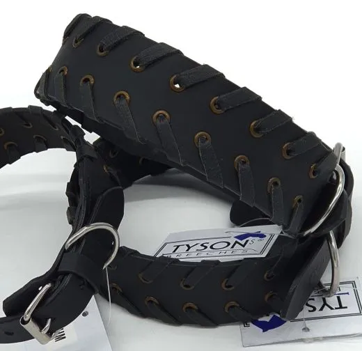 Lederhalsband Leder Schwarz Breit Hohe Zugkraft FADE Zierkordel am Rand Halsband LEDER Breit sehr stabil M L XL