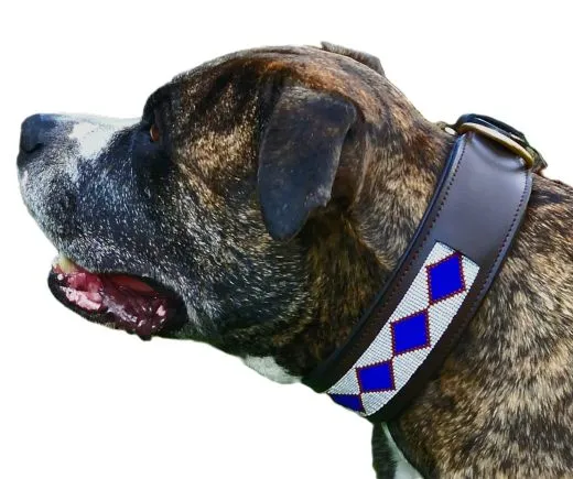 Lederhalsband Apach Indianer Schwarz Perlen Schwarz Braun Unterlegt Halsband LEDER Breit sehr stabil M L XL Hohe Zugkraft