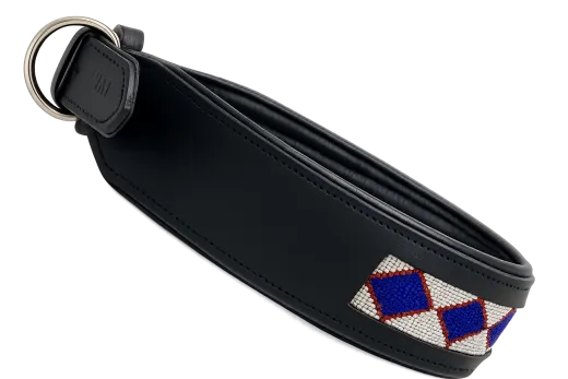 Lederhalsband Apach Indianer Schwarz Perlen Schwarz Braun Unterlegt Halsband LEDER Breit sehr stabil M L XL Hohe Zugkraft