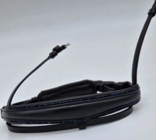 Nasenst�ck OHNE Kopfst�ck! Blue Leder ergonomisch Glitzer Schwedische Umlenkverschnallung VB WB XF