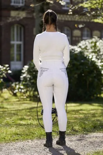 Reithose Turnier Nina Grip Silicon Schlupf Reinwei� 34 RAUS PREIS