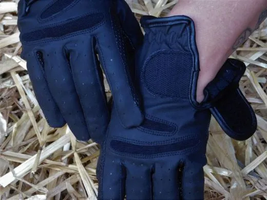 Reithandschuhe  Grippy  Schwarz oder Wei� XXS XS S M L Kunstleder Turnier