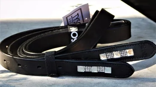 Steigb�gelriemen LIZ Schwarz Braun Glitzer Strass 145 155 165 cm B�gelriemen