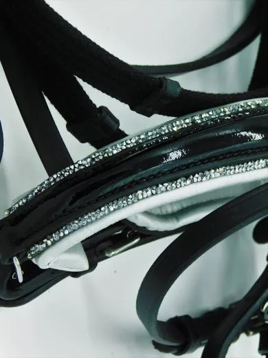 Trense Nobless Minishetty Mini Shetty Welsh Glitzer Lack ergonomisch / anatomisch geformt Leder MS S