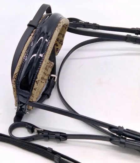 Snake Leder Trense Umlenkverschnallung ergonomisch Genickaussparung Ohrenfreiheit + Z�gel VB WB XFULL