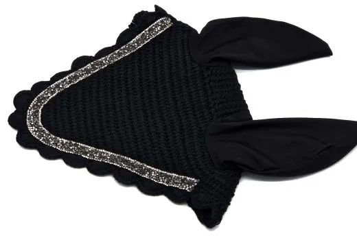 Fliegenhaube Blue BW Royal Rosi Gray Fliegenmaske Strass Fliegenohren VB WB X - Full ~ Kaltblut