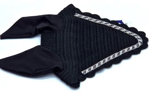 Fliegenhaube Blue BW Royal Rosi Gray Fliegenmaske Strass Fliegenohren VB WB X - Full ~ Kaltblut