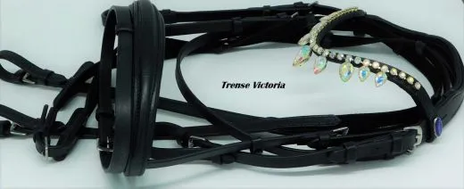 Trense VERONA Diadem Glitzer Tropfenband Leder Englisch Schwarz Minishetty Shetty incl. Z�gel Zaum Minipony