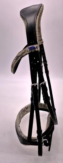 Snake Leder Trense Umlenkverschnallung ergonomisch Genickaussparung Ohrenfreiheit + Z�gel VB WB XFULL