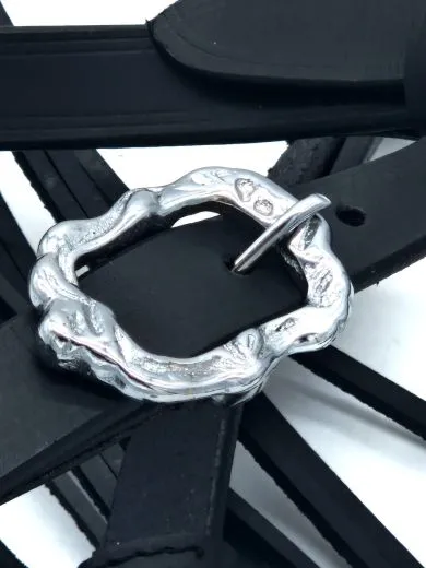 Barock Spanische Vaquero Zaum Trense Leder Cortezia Schnallen VB WB Ex Full V - Lederfransen - Frontalera Schwarz incl. Lederz�gel