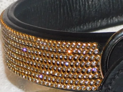 Halsband FUNKY Glitzer Total M L XL EXTRA Breit Gold Farben Starke Zugkraft Funky GO SI