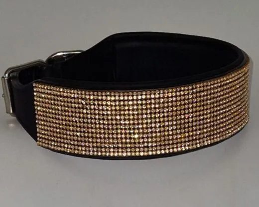 Halsband FUNKY Glitzer Total M L XL EXTRA Breit Gold Farben Starke Zugkraft Funky GO SI