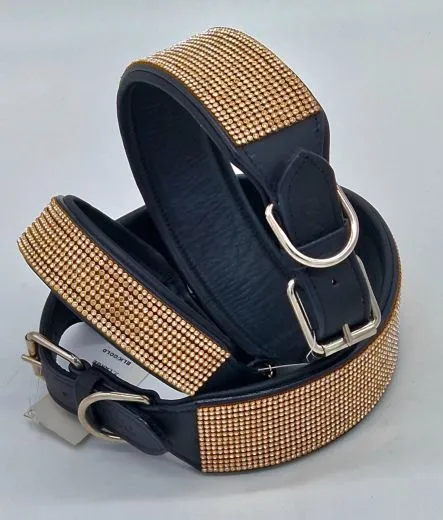 Halsband FUNKY Glitzer Total M L XL EXTRA Breit Gold Farben Starke Zugkraft Funky GO SI