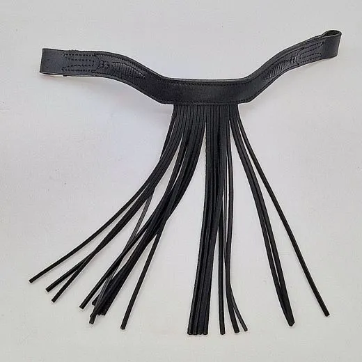 Stirnband Jorge spanisch Stirnriemen Schwarz Fransen Frotalera VB WB X Full Leder Fransenstirnband V F�rmig