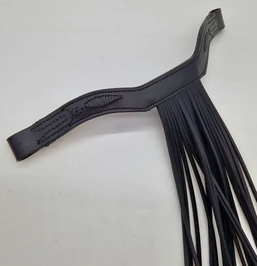 Stirnband Jorge spanisch Stirnriemen Schwarz Fransen Frotalera VB WB X Full Leder Fransenstirnband V F�rmig