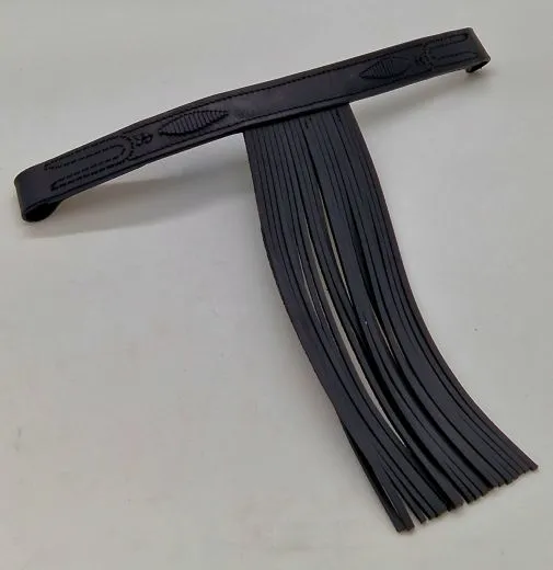 Stirnband PAOLO spanisch Stirnriemen Schwarz Fransen Frotalera Pony VB WB Leder Fransenstirnband gerade