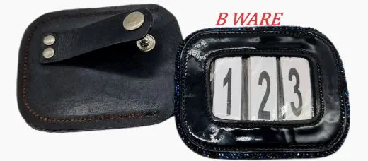 Kopfnummern Leder BLUE Blau Schwarz Glitzer Blau Schwarz Kopf Nummern Turnier Klick Lasche Lack / Glatt