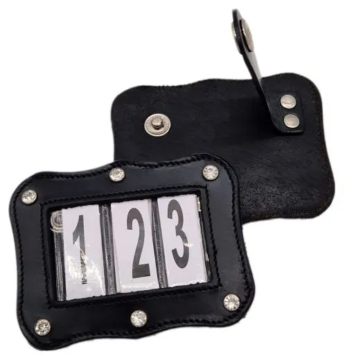 SET Kopfnummern WELLE Turnier Nummern Strass Glitzer Glatt + Lack Leder Braun Schwarz 1 Paar = 2 St�ck