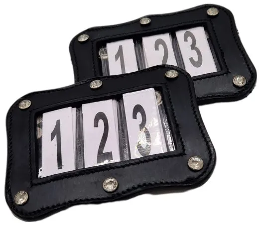 SET Kopfnummern WELLE Turnier Nummern Strass Glitzer Glatt + Lack Leder Braun Schwarz 1 Paar = 2 St�ck