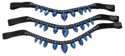 V Stirnband Stirnriemen DROP Glitzer Tropfen Strass Diadem Leder Rosa Blau Minishetty Shetty Pony VB WB X-Full