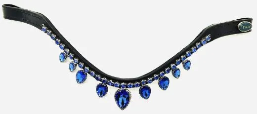 V Stirnband Stirnriemen DROP Glitzer Tropfen Strass Diadem Leder Rosa Blau Minishetty Shetty Pony VB WB X-Full