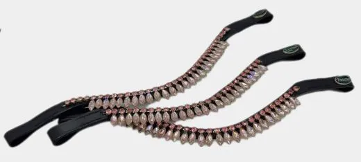 V Stirnband Stirnriemen DROP Glitzer Tropfen Strass Diadem Leder Rosa Blau Minishetty Shetty Pony VB WB X-Full