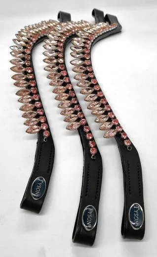 V Stirnband Stirnriemen DROP Glitzer Tropfen Strass Diadem Leder Rosa Blau Minishetty Shetty Pony VB WB X-Full