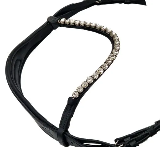 Leder Trense Schwarz DONNA Lack Glitzer VB, WB, X Full,XXF Kaltblut Zaum Ledertrense Schwedisch + Z�gel Ledertrense