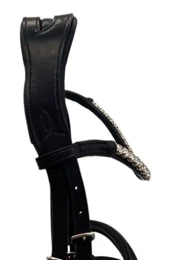 Leder Trense Schwarz DONNA Lack Glitzer VB, WB, X Full,XXF Kaltblut Zaum Ledertrense Schwedisch + Z�gel Ledertrense