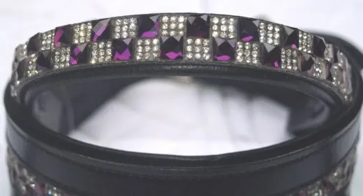 Strass Stirnband Stirnriemen Lila Silberfarben Strass NUR NOCH Gr. VB