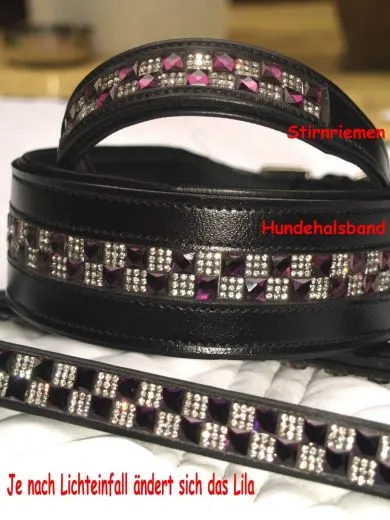 Strass Stirnband Stirnriemen Lila Silberfarben Strass NUR NOCH Gr. VB