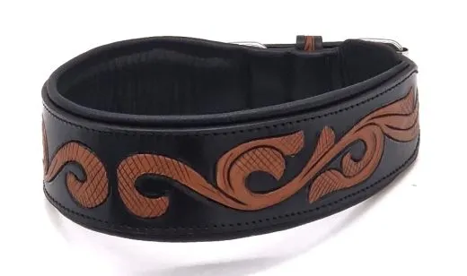 Lederhalsband Rich Breit Leder M L XL Leder Halsband Schwarz Braun pun�zie�rt