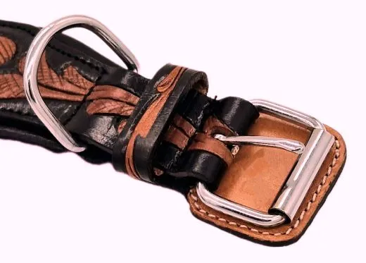 Lederhalsband Rich Breit Leder M L XL Leder Halsband Schwarz Braun pun�zie�rt