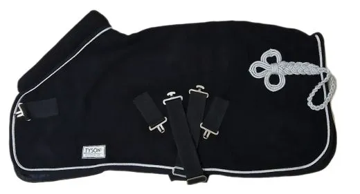 Paradedecke Fleece Anti Pilling Abschwitzdecke mit Kragen ZARAA Schwarz Silber- Goldfarben Rosegold 70 80 90 100 110 cm