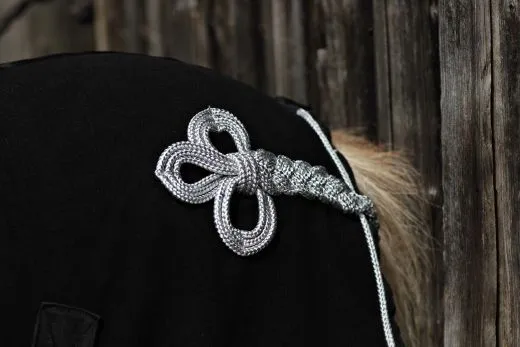 Paradedecke Fleece Anti Pilling Abschwitzdecke mit Kragen ZARAA Schwarz Silber- Goldfarben Rosegold 70 80 90 100 110 cm