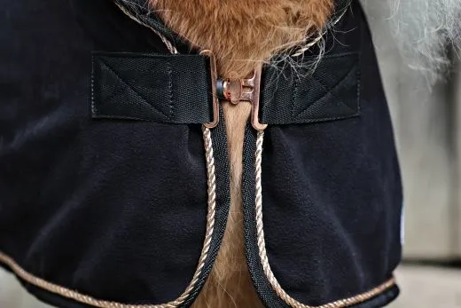 Paradedecke Fleece Anti Pilling Abschwitzdecke mit Kragen ZARAA Schwarz Silber- Goldfarben Rosegold 70 80 90 100 110 cm