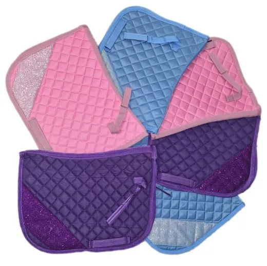 Glitzer Schabracke Sunny Rosa Hellblau Lila NUR Gr. Minishetty 46/34 cm Baumwollen Falabella Minipony Satteldecke kleine Pl�schpferd