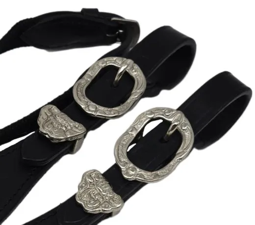 Z�gel Barock / Spanisch Leder / Gurtmaterial Gewellt Barockschnallen Schwarz Braun / Cognac 2,60 -2,80 3 Meter 3,2 Meter
