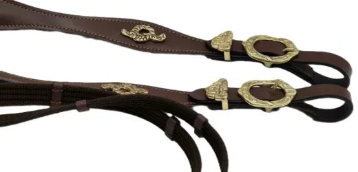 Z�gel Barock / Spanisch Leder / Gurtmaterial Gewellt Barockschnallen Schwarz Braun / Cognac 2,60 -2,80 3 Meter 3,2 Meter