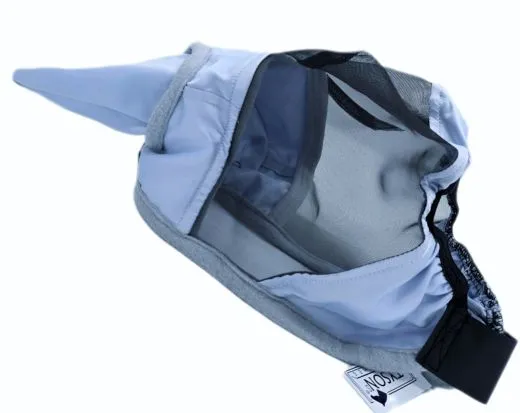 Fliegenhaube - + Lissy MIT Ohren OHNE Nasenschutz Gr. Minishetty Shetty Grau Schwarz Fliegen Haube Fliegenmaske