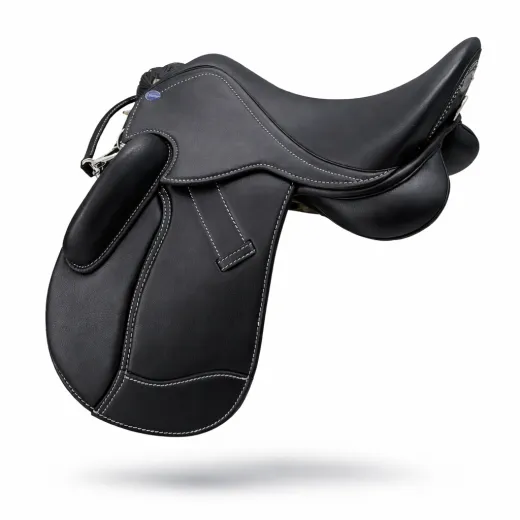 Leder Sattel Ledersattel Anna SILVER Glitzer 14 15 Zoll Kopfeisen verstellbar Monosattel Sattel Shetty Welsh aufges. Kniepauschen