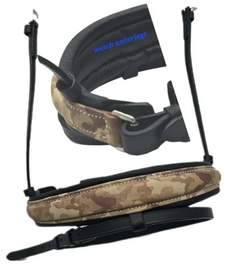 Nasenst�ck Flint Camouflage Leder ergonomisch Schwedische Umlenkverschnallung VB WB XF weich bombiert