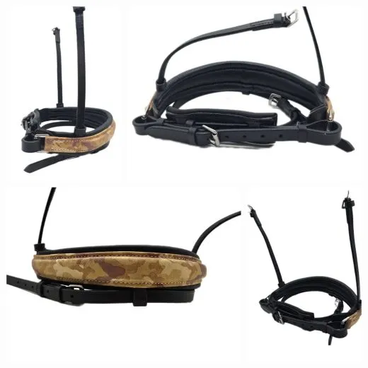 Nasenst�ck Flint Camouflage Leder ergonomisch Schwedische Umlenkverschnallung VB WB XF weich bombiert