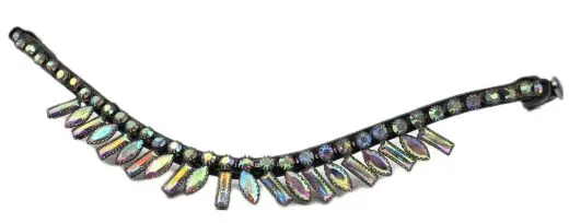 Stirnriemen Diadem Flint PONY VB WB Regenbogenfarben Perlmut geschwungen Stirnband Tysons 37 / 41 cm