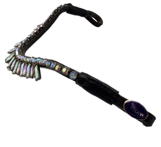 Stirnriemen Diadem Flint PONY VB WB Regenbogenfarben Perlmut geschwungen Stirnband Tysons 37 / 41 cm