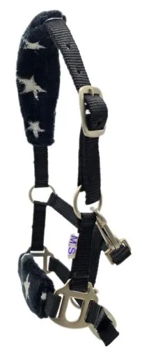 Glori Halfter Nicky Fleece Schwarz Minishetty Shetty Fohlenhalfter Nylonhalfter Plsch