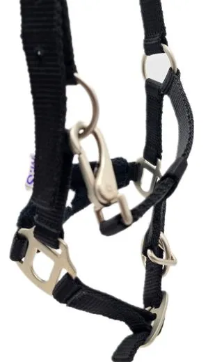 Glori Halfter Nicky Fleece Schwarz Minishetty Shetty Fohlenhalfter Nylonhalfter Plsch