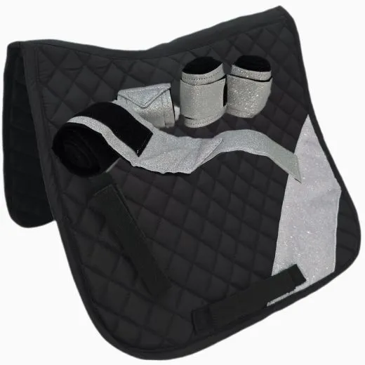 Sun Glitzer Set Schabracke Baumwolle mit Fleece Bandagen Rosa Rot Hellblau Lila Braun Schwarz Minishetty Shetty Welsh