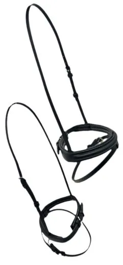 Reithalfter Gr. Minishetty Shetty Welsh Leder enlisch kombiniert Schwarz Minipony Falabella schmal